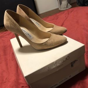 Suede Nude Jimmy Choo Lewis Pump 35
